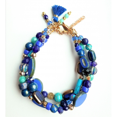 armband in kobaltblauw/ turquoise